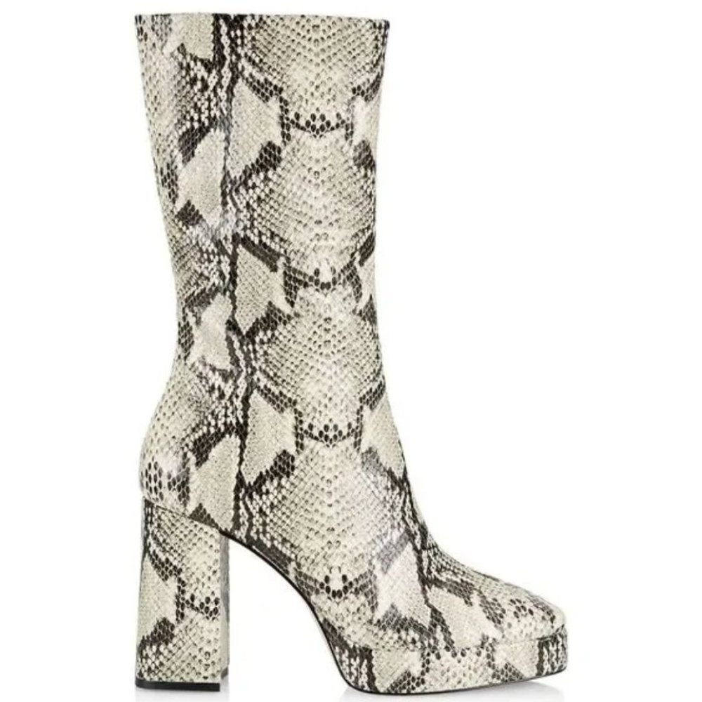 Schutz Raff Snake-Embossed Leather Boots